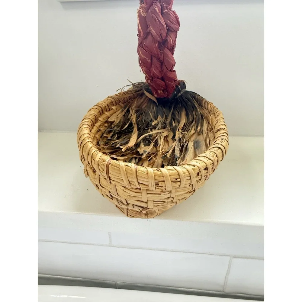 Vintage Rare Egg Holder Italian Hand Woven Collection Basket Made In Italy